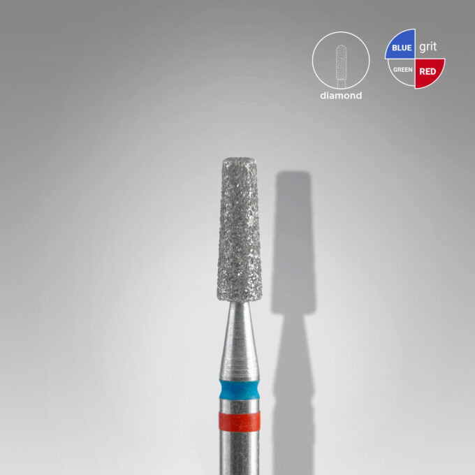 Diamond nail drill bit DUO cone red-blue EXPERT head diameter 2,5 mm / working part 8 mm